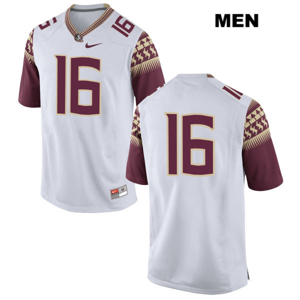 Men's NCAA Nike Florida State Seminoles #16 Cory Durden College No Name White Stitched Authentic Football Jersey EKC2869HA